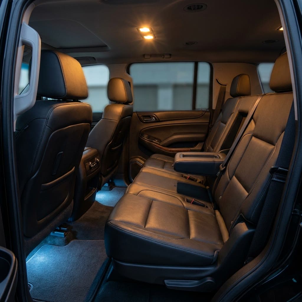 Chevrolet Suburban rear leather seating
